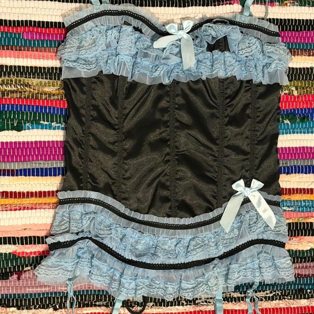 Unbranded Women's Blue and Black Corset